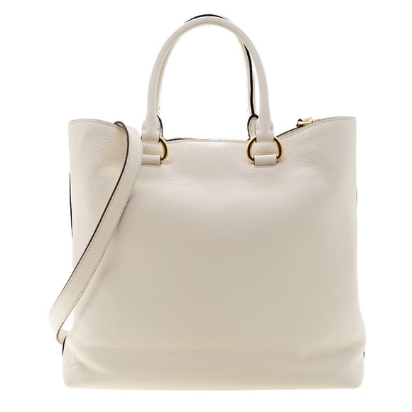 Prada Tote Large Shopping Shoulder Bag Vitello Phenix White Leather 1BG865 New - Picture 3 of 7